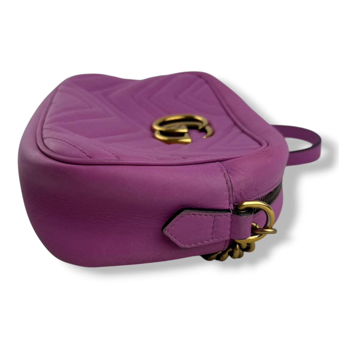 Gucci GG Marmont Purple Leather Small Handbag