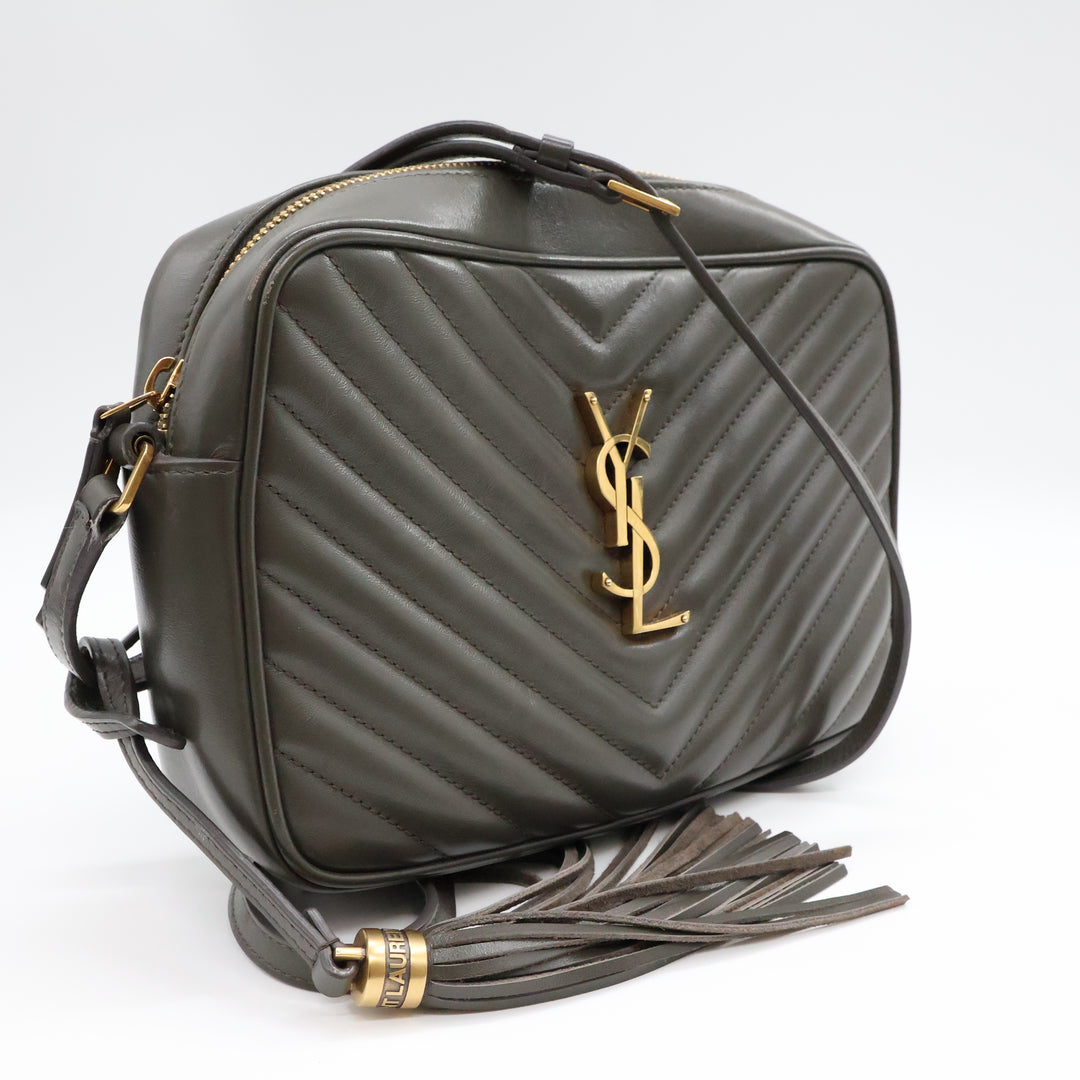 Saint Laurent Medium YSL Olive Lou Quilted Leather Crossbody Handbag