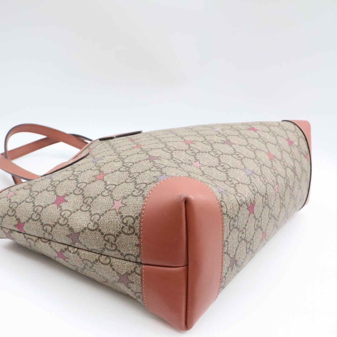 Gucci GG Beige Supreme Stars Canvas Tote Bag