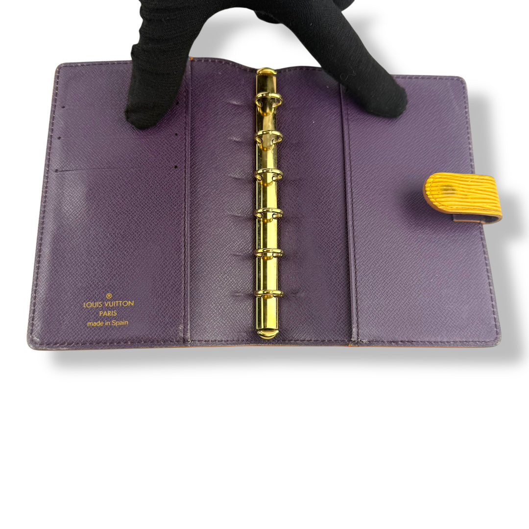 Louis Vuitton Yellow Epi PM Ring Agenda Wallet