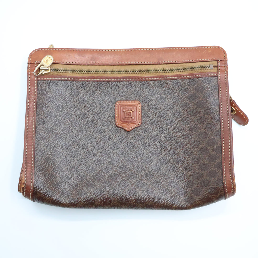 Celine Macadam Coated Canvas Clutch Bag