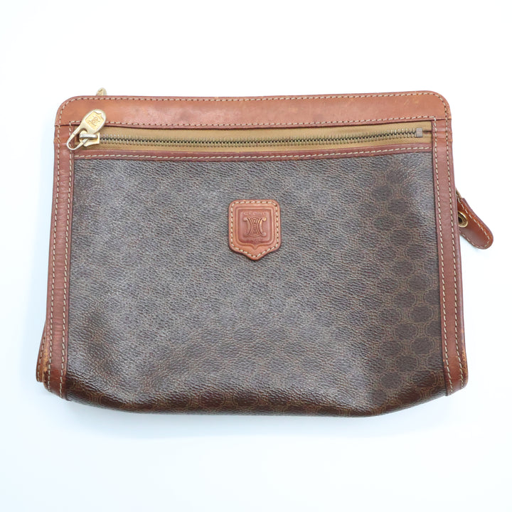 Celine Macadam Coated Canvas Clutch Bag