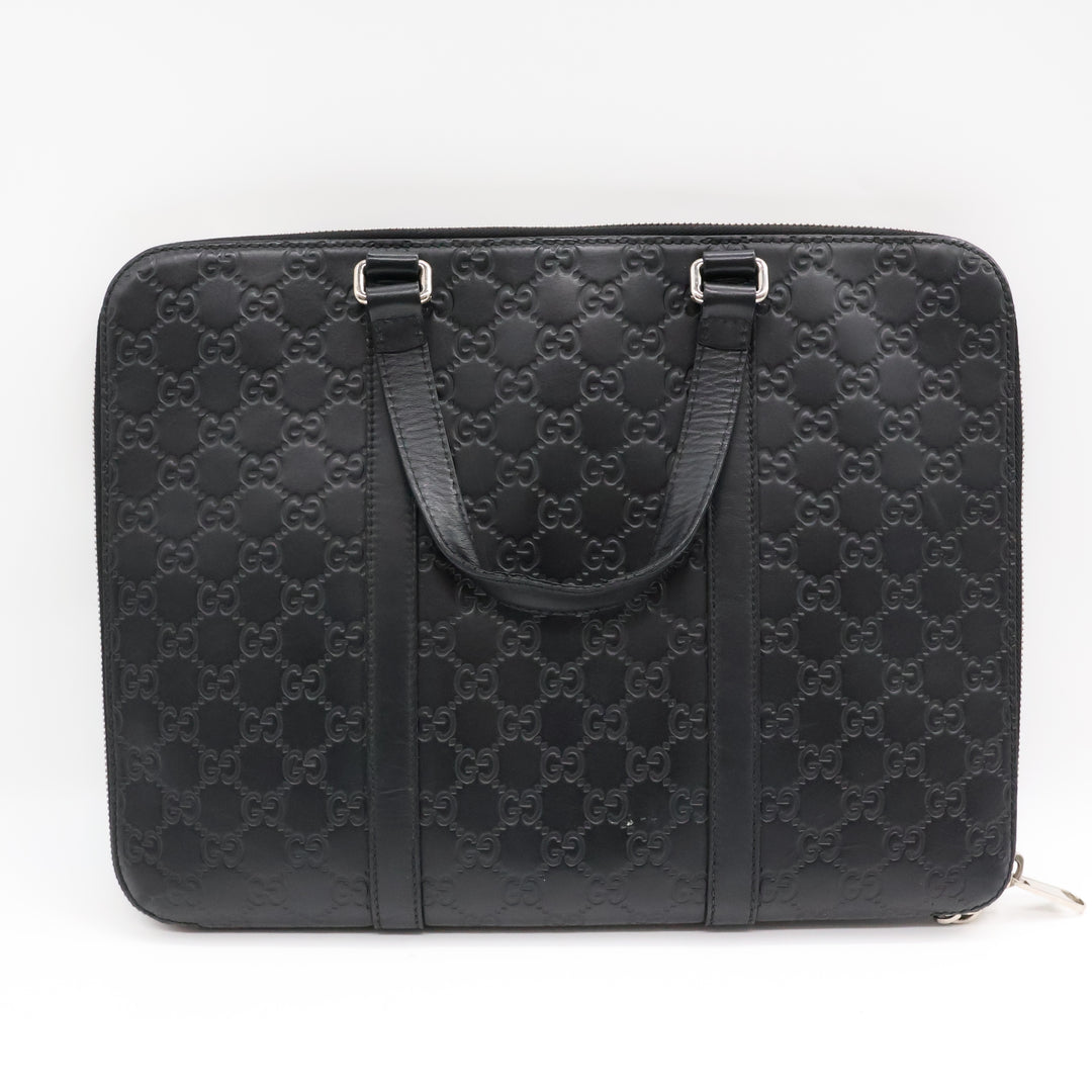 Gucci Guccissima Black Briefcase Business Bag