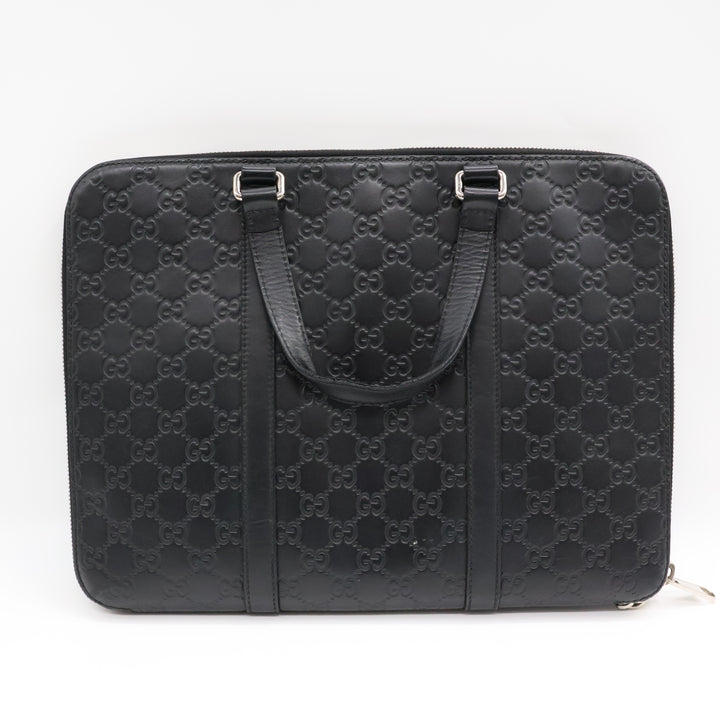 Gucci Guccissima Black Briefcase Business Bag