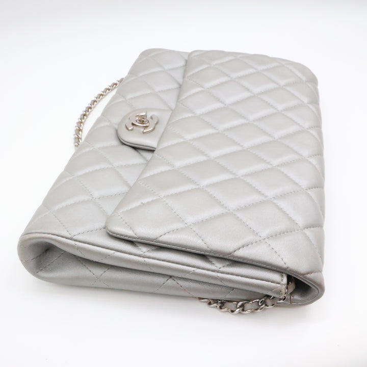 Chanel Lambskin Grey Timeless WOC Classic Flap Shoulder Bag