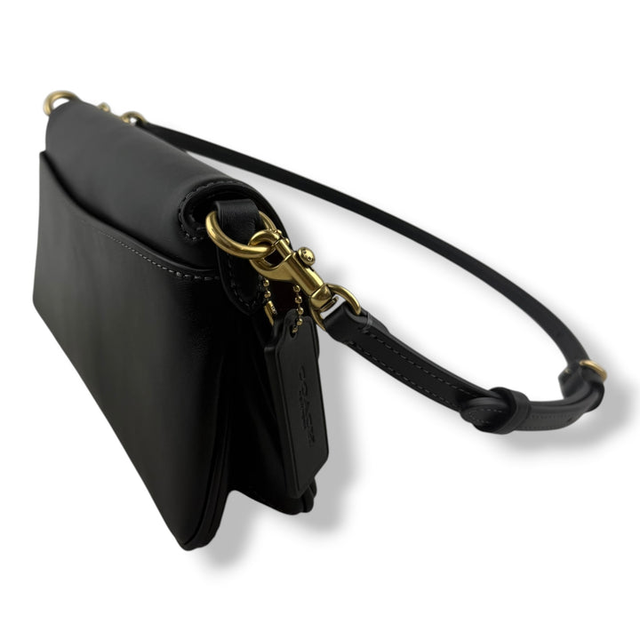 Coach Jet Black Grained Leather Handbag