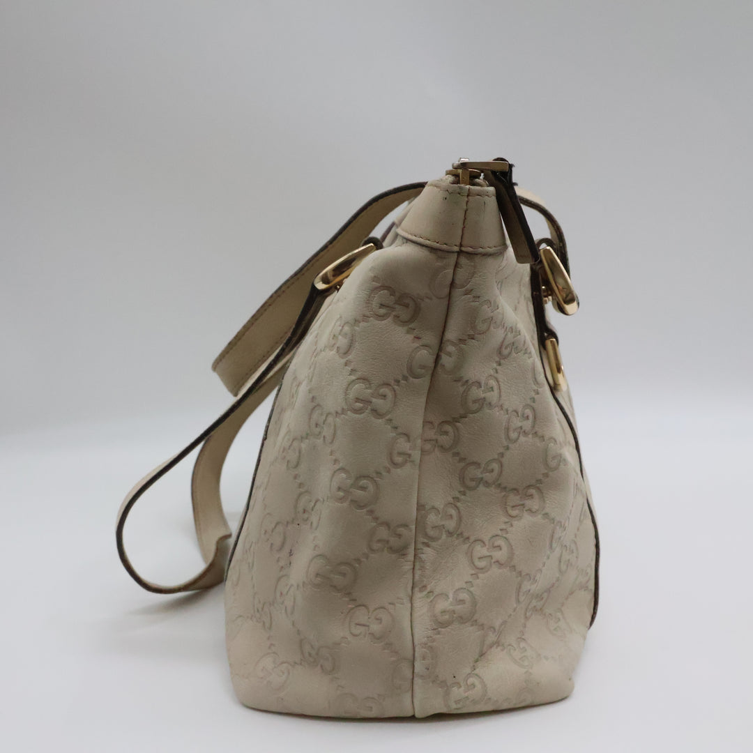 Gucci GG Guccissima Beige Abbey D-Ring Tote Handbag