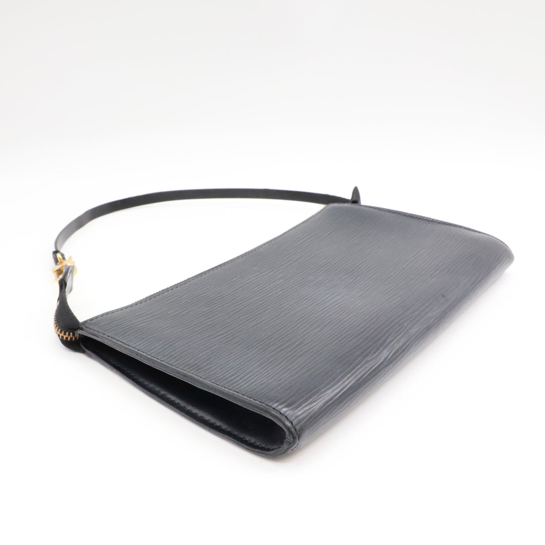 Louis Vuitton Pochette Black Epi Leather Handbag