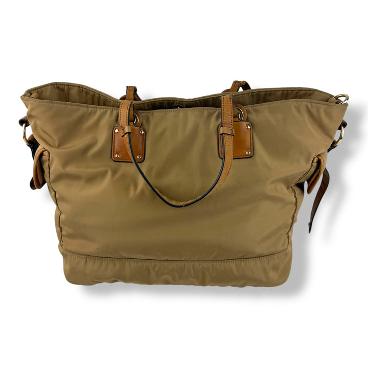 Chloe Beige Nylon Logo Diaper Handbag