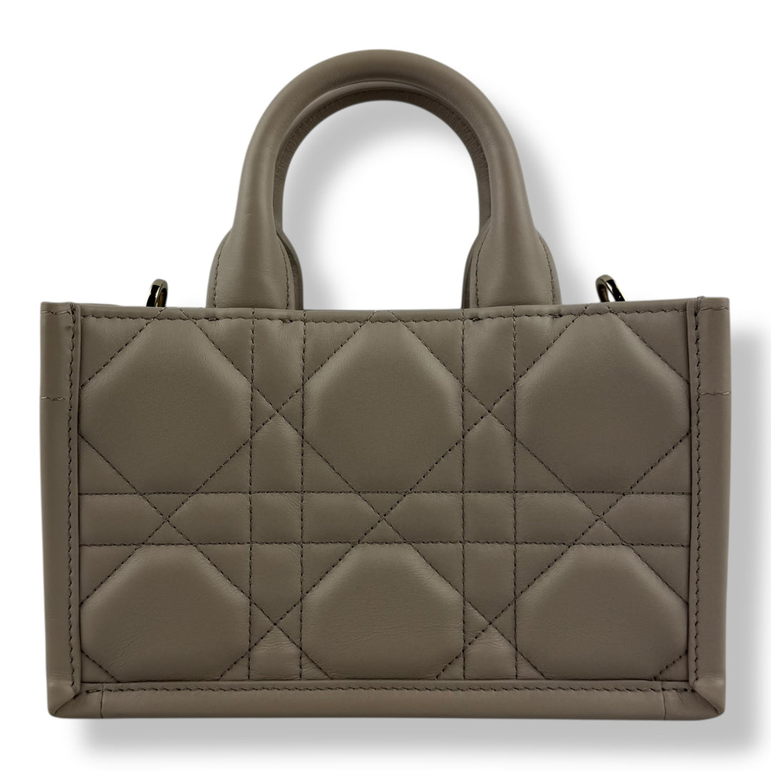 Mini Dior Book Tote Desert Taupe Macrocannage Calfskin