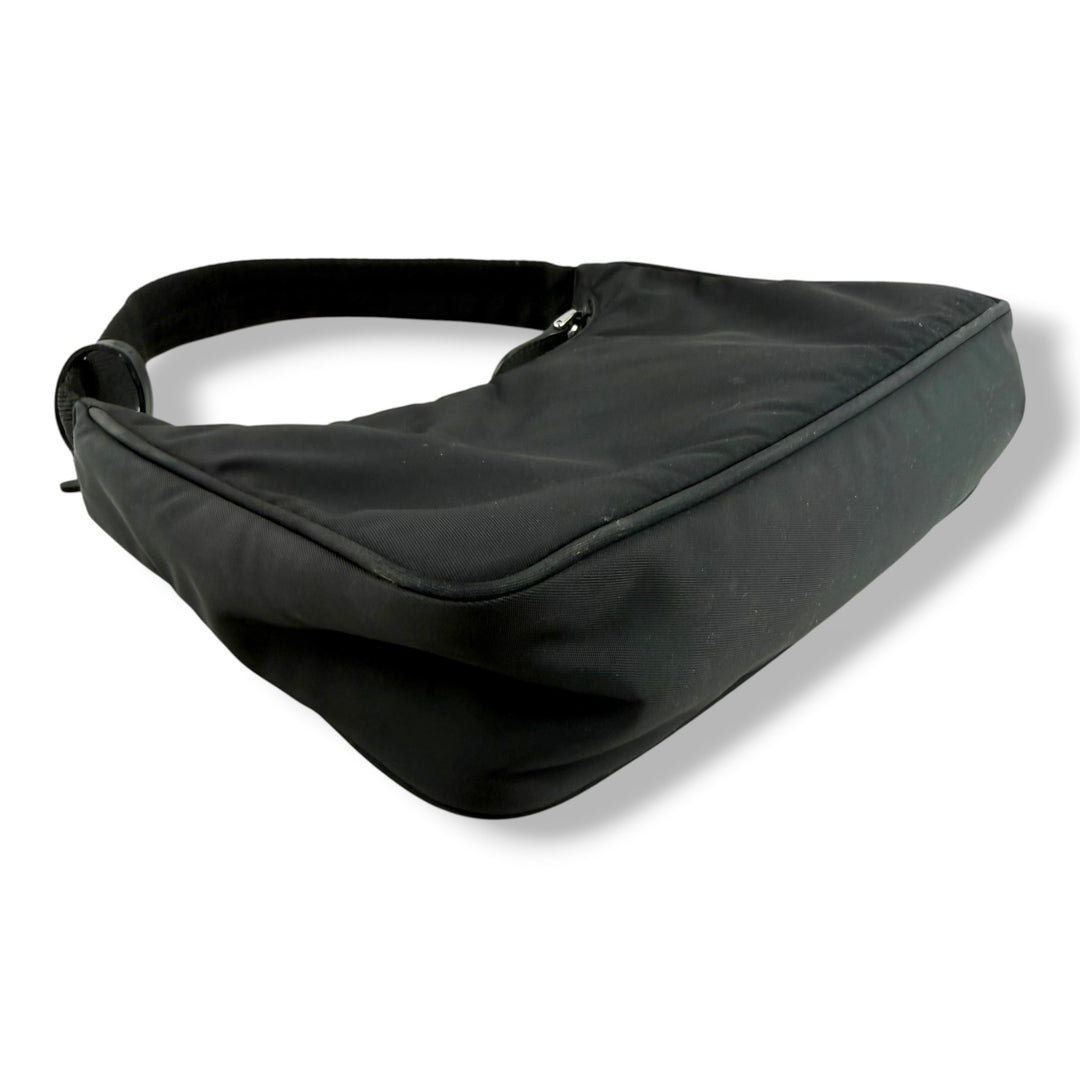 Prada Black Nylon Re-Edition Pochette Handbag