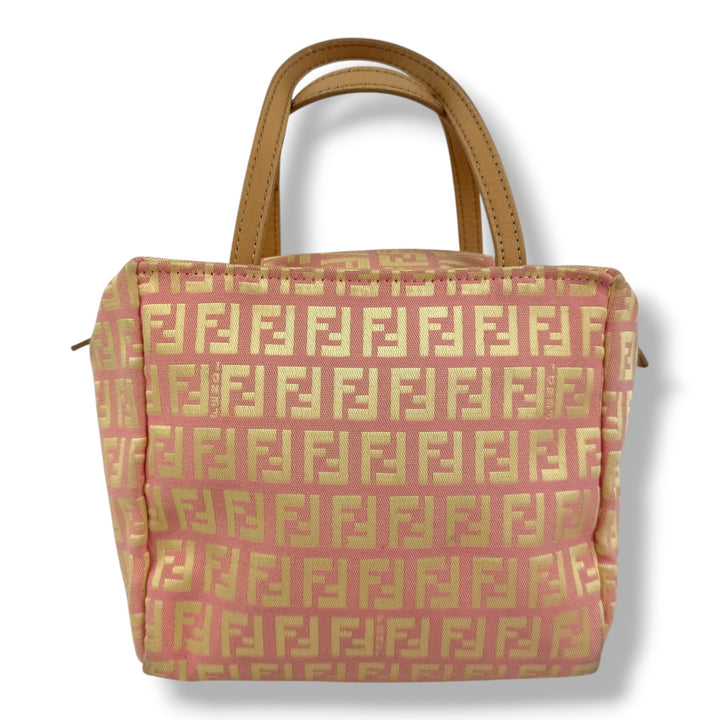 Fendi Zucca Pink Zucchino Monogram Mini Tote Handbag