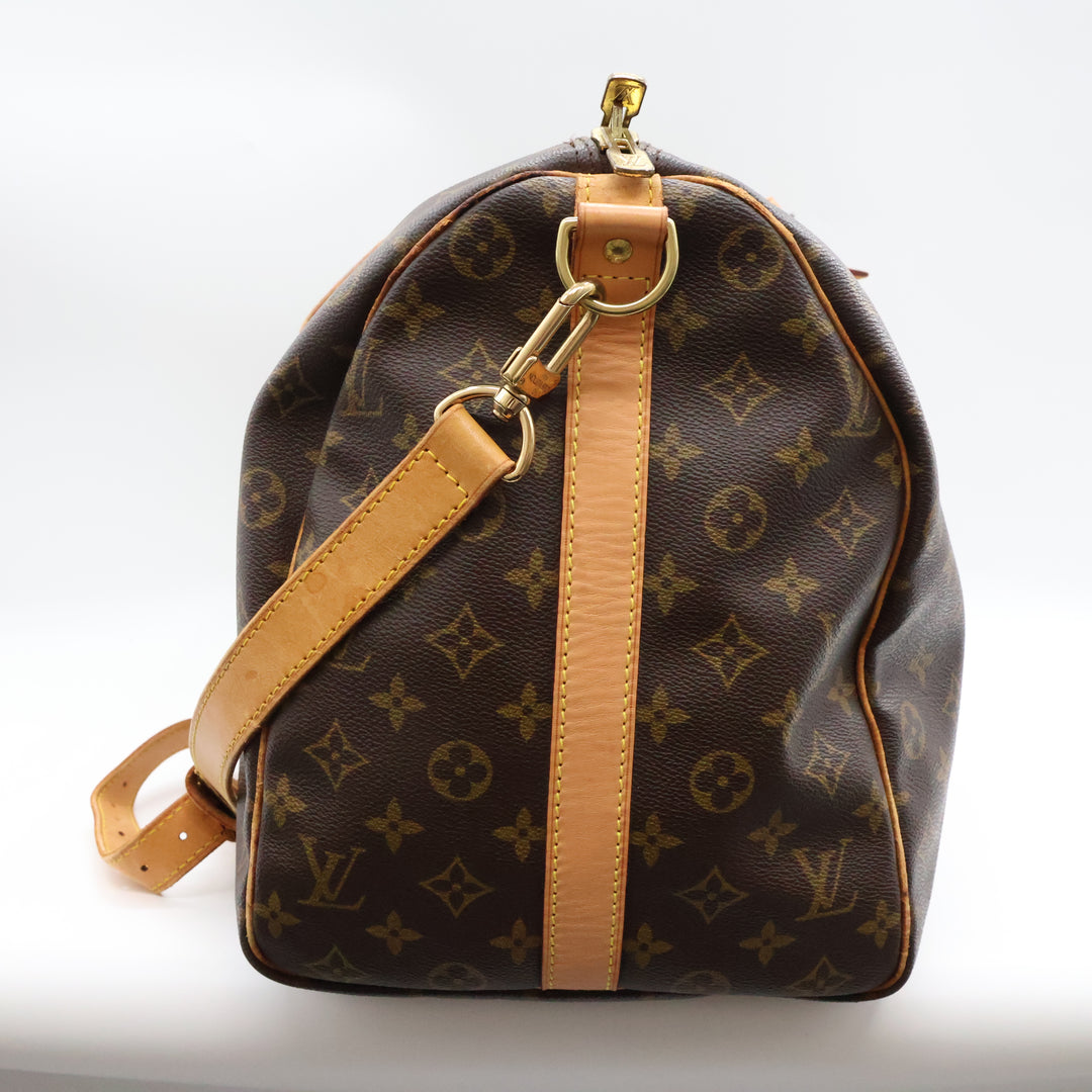 Louis Vuitton Bandouliere Vintage Brown Monogram 50 Keepall Duffle Bag