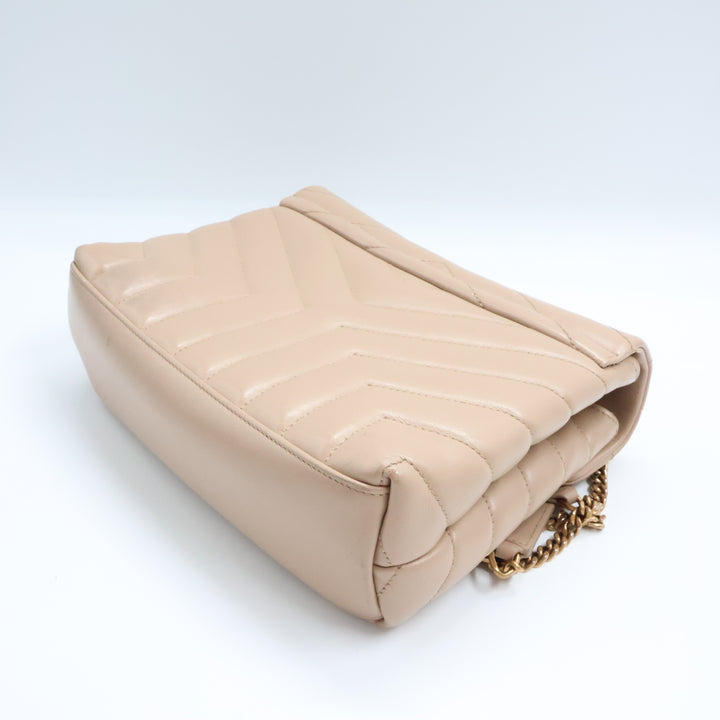 Saint Laurent YSL Beige LouLou Small Quilted Leather Handbag
