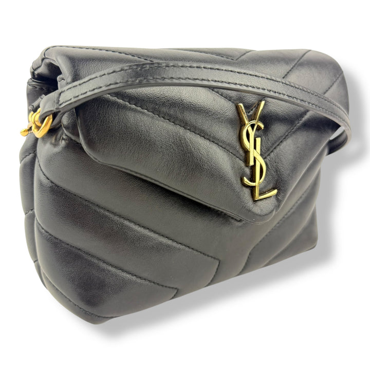 Saint Laurent YSL Black Toy LouLou Quilted Leather Handbag