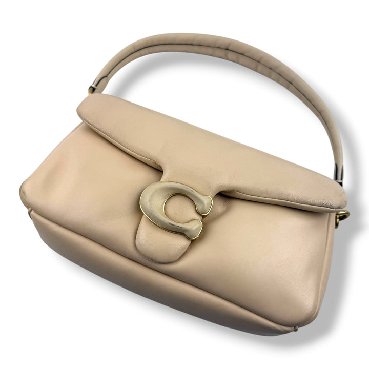 Coach Pillow Tabby 26 Beige Leather Handbag