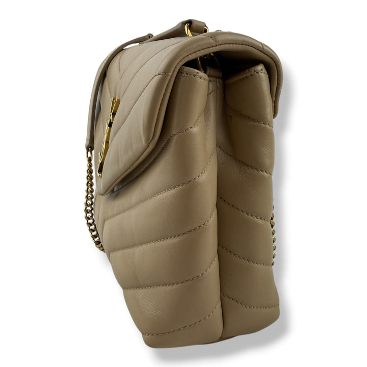 Saint Laurent YSL Beige LouLou Small Quilted Leather Handbag