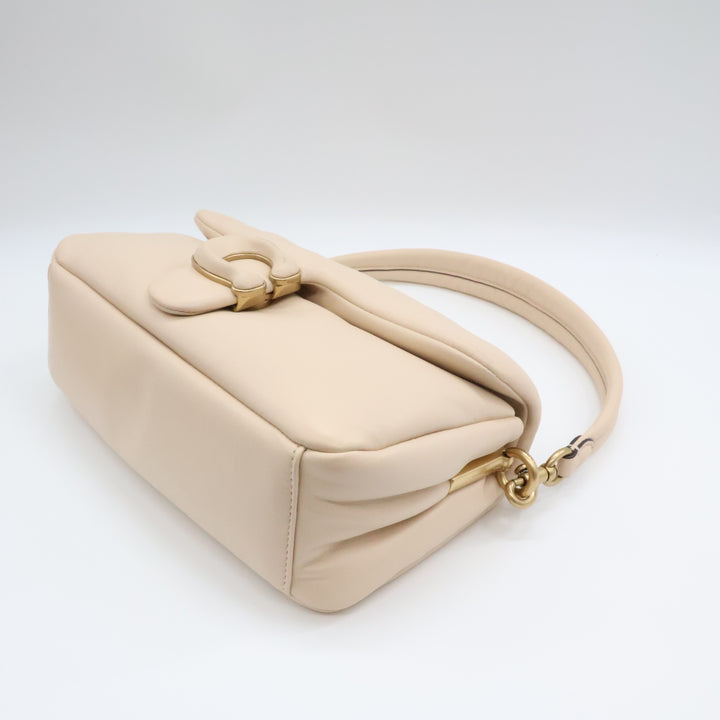 Coach Pillow Tabby 26 Beige Leather Crossbody Handbag