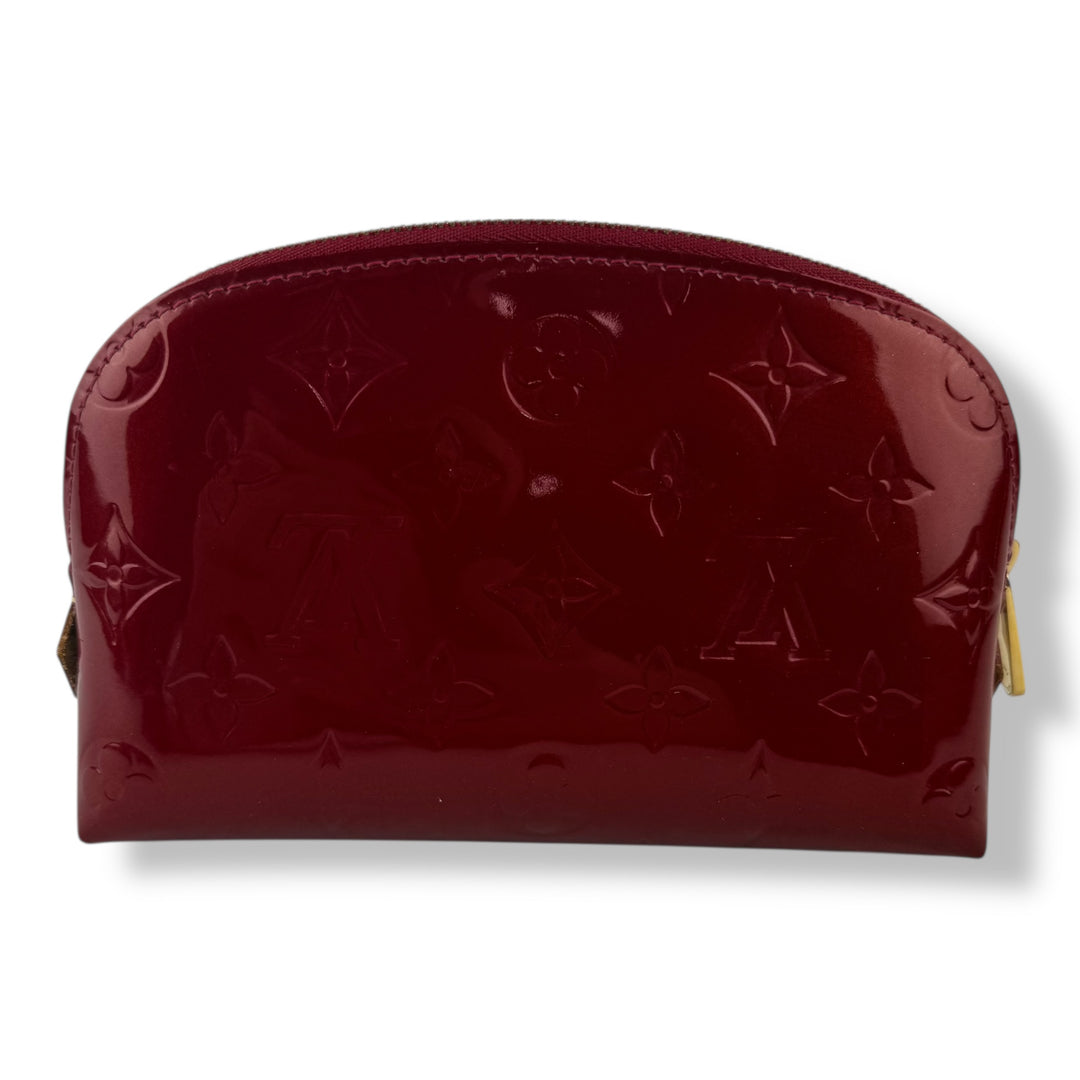 Louis Vuitton Red Vernis Patent Leather Travel Cosmetic PM Pouch