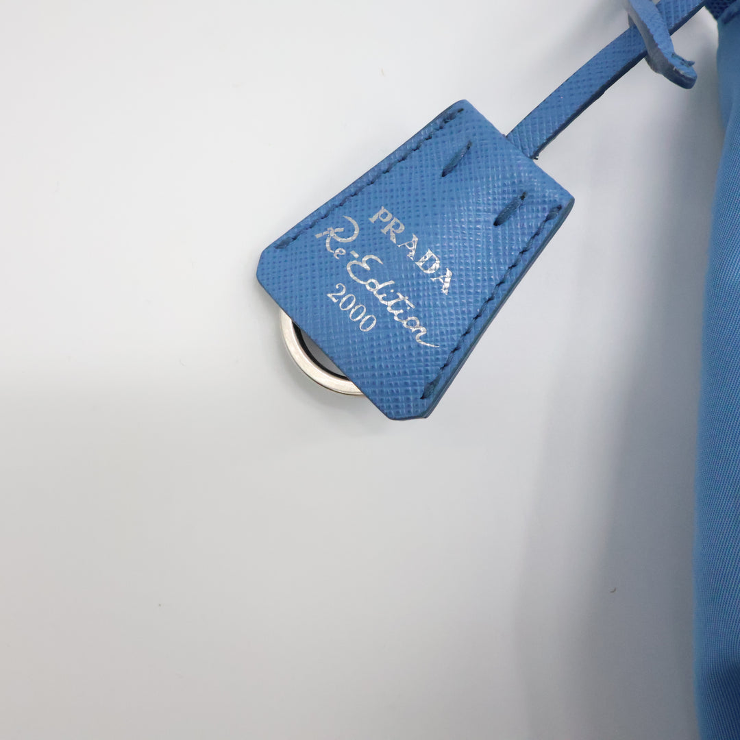 Prada Blue Nylon Re-Nylon Re-Edition 2000 Pochette Handbag