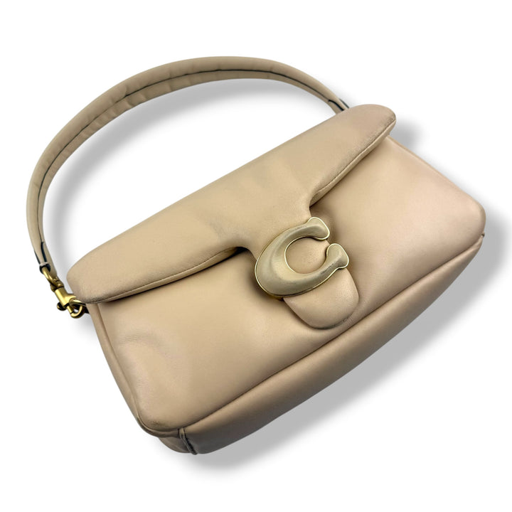 Coach Pillow Tabby 26 Beige Leather Handbag