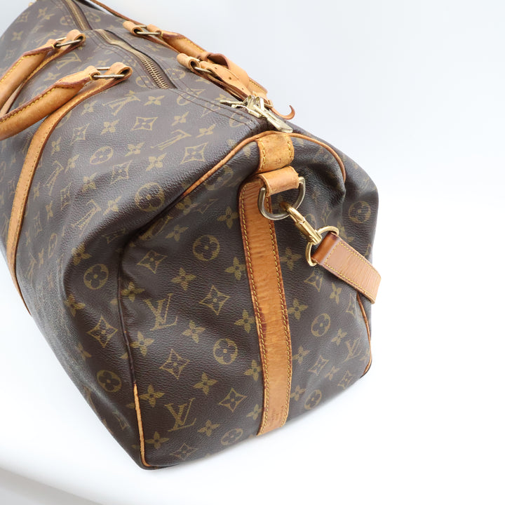 Louis Vuitton Bandouliere Vintage Brown Monogram 50 Keepall Duffle Bag
