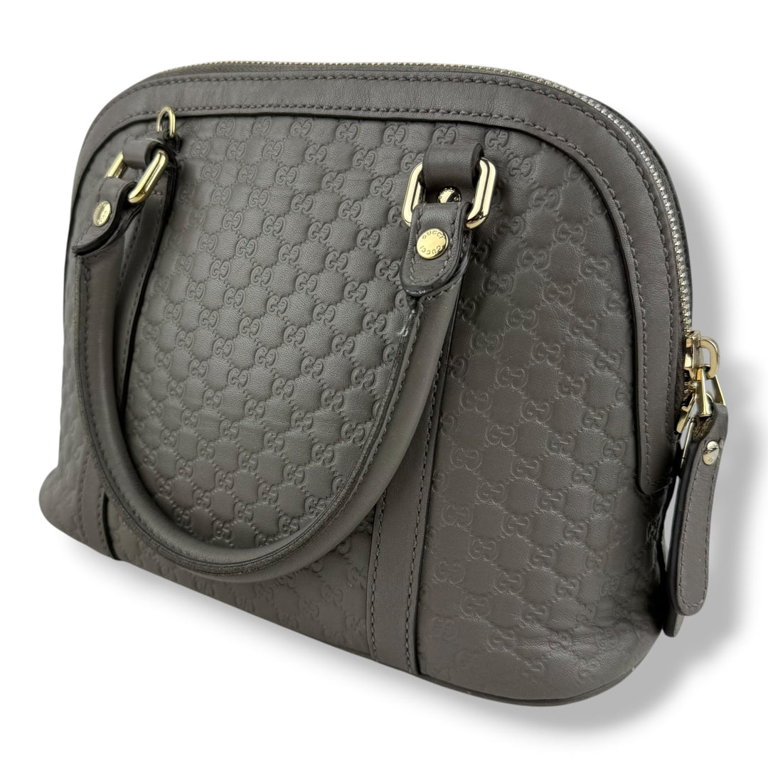 Gucci Guccissima Mini Dome Grey GG Monogram Handbag