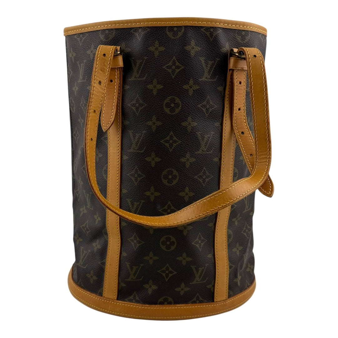 Louis Vuitton GM Bucket Tote Brown Monogram Handbag