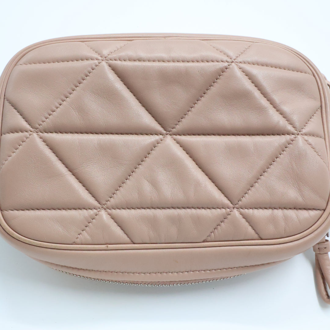 Prada Pink Nappa Gauffre Leather Camera Crossbody Handbag
