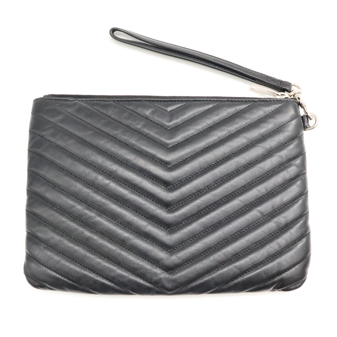Saint Laurent Cassandre Matalesse Jolie Black Clutch Pouch