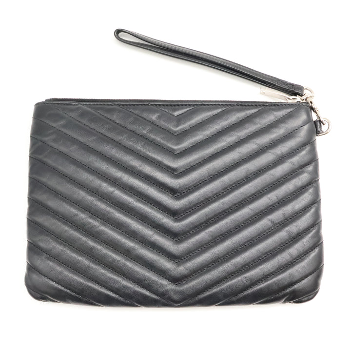 Saint Laurent Cassandre Matalesse Jolie Black Clutch Pouch