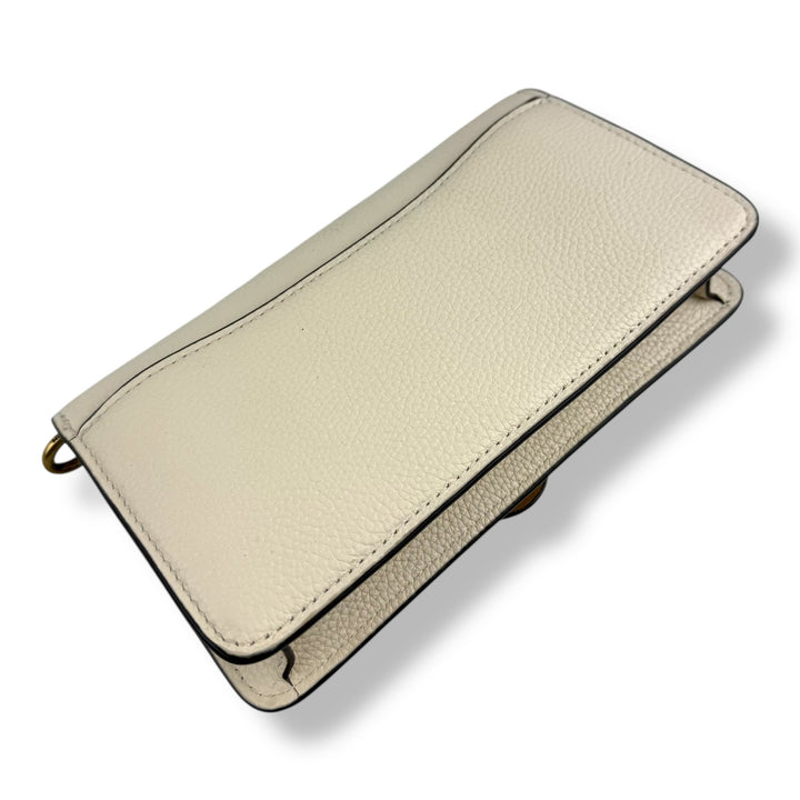 Coach Tabby Wallet On Chain Cream Leather Handbag
