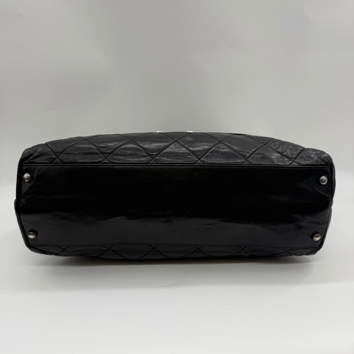 Chanel CC Boy Black Lambskin Satchel Handbag