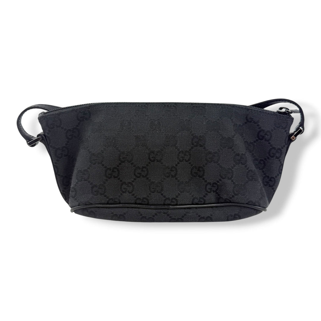 Gucci GG Supreme Black Boat Pochette Handbag