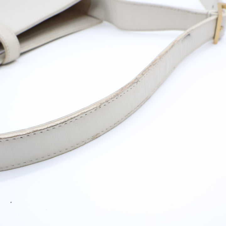 Saint Laurent YSL Cream Smooth Leather LE 5 À 7 Handbag