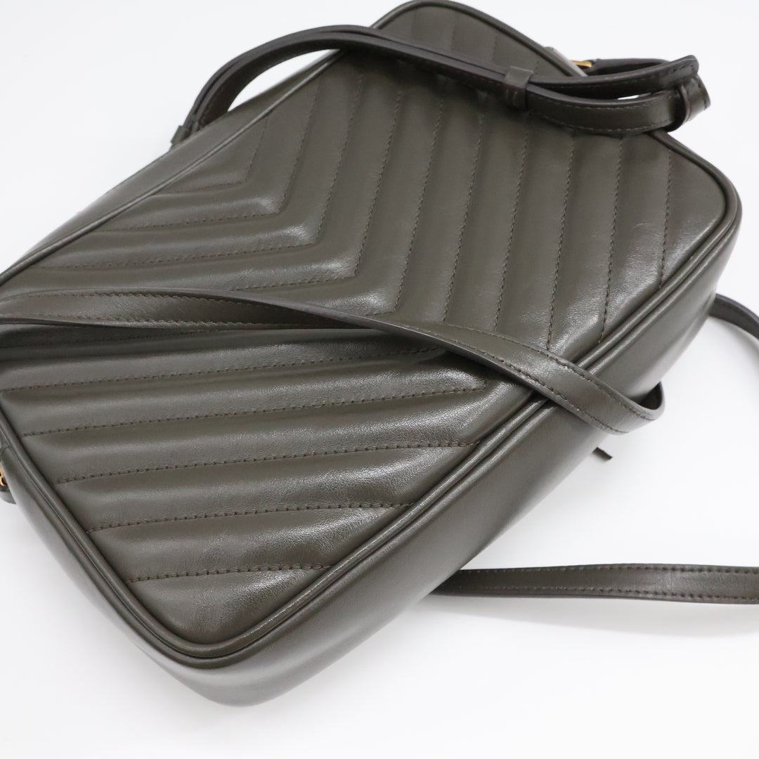 Saint Laurent Medium YSL Olive Lou Quilted Leather Crossbody Handbag