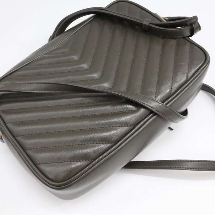 Saint Laurent Medium YSL Olive Lou Quilted Leather Crossbody Handbag