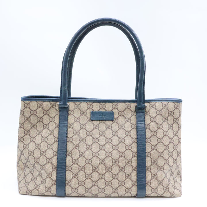 Gucci GG Beige/Cyan Supreme Canvas Tote Bag