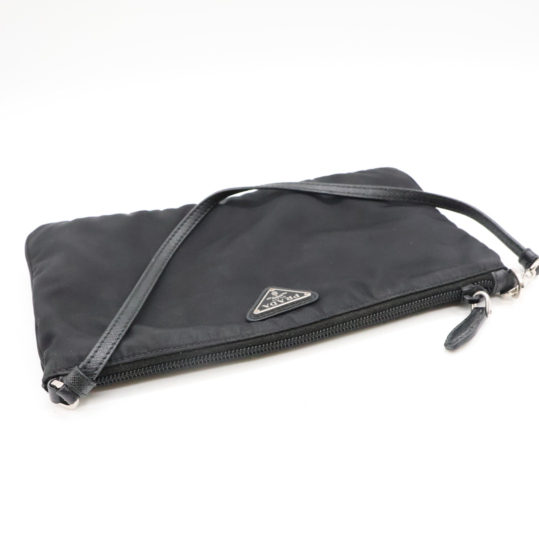 Prada Black Nylon Pochette Handbag