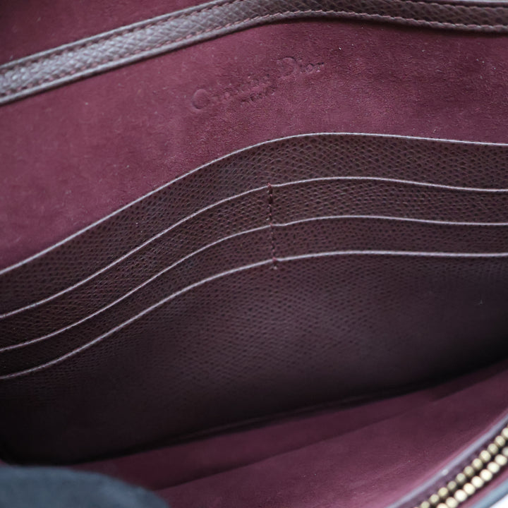 Dior Lady Dior Burgundy Wallet on Chain Pochette Bag