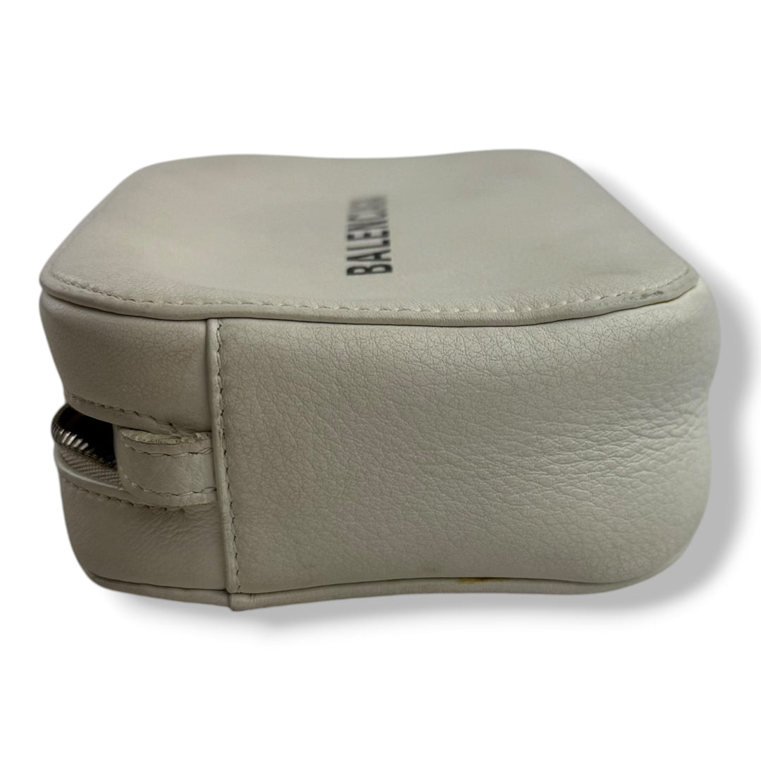 Balenciaga Everyday White Camera XS Leather Crossbody