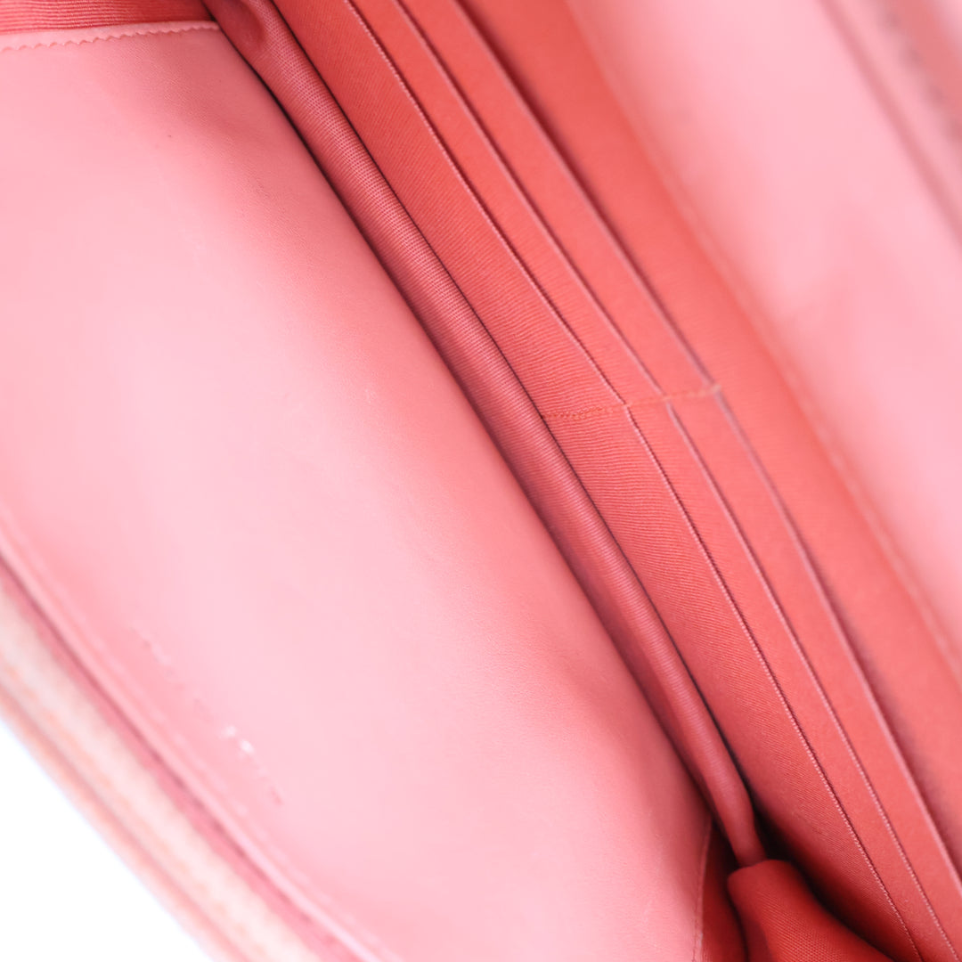 Chanel Coral Pink Lambskin Boy WOC Handbag