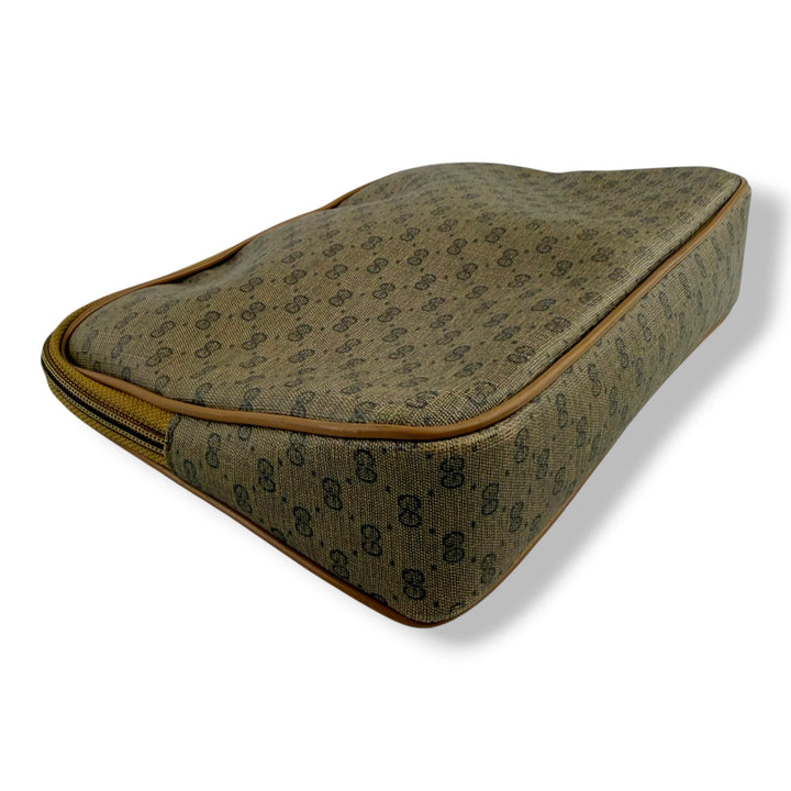 Gucci Canvas GG Supreme Beige Clutch Pouch Bag