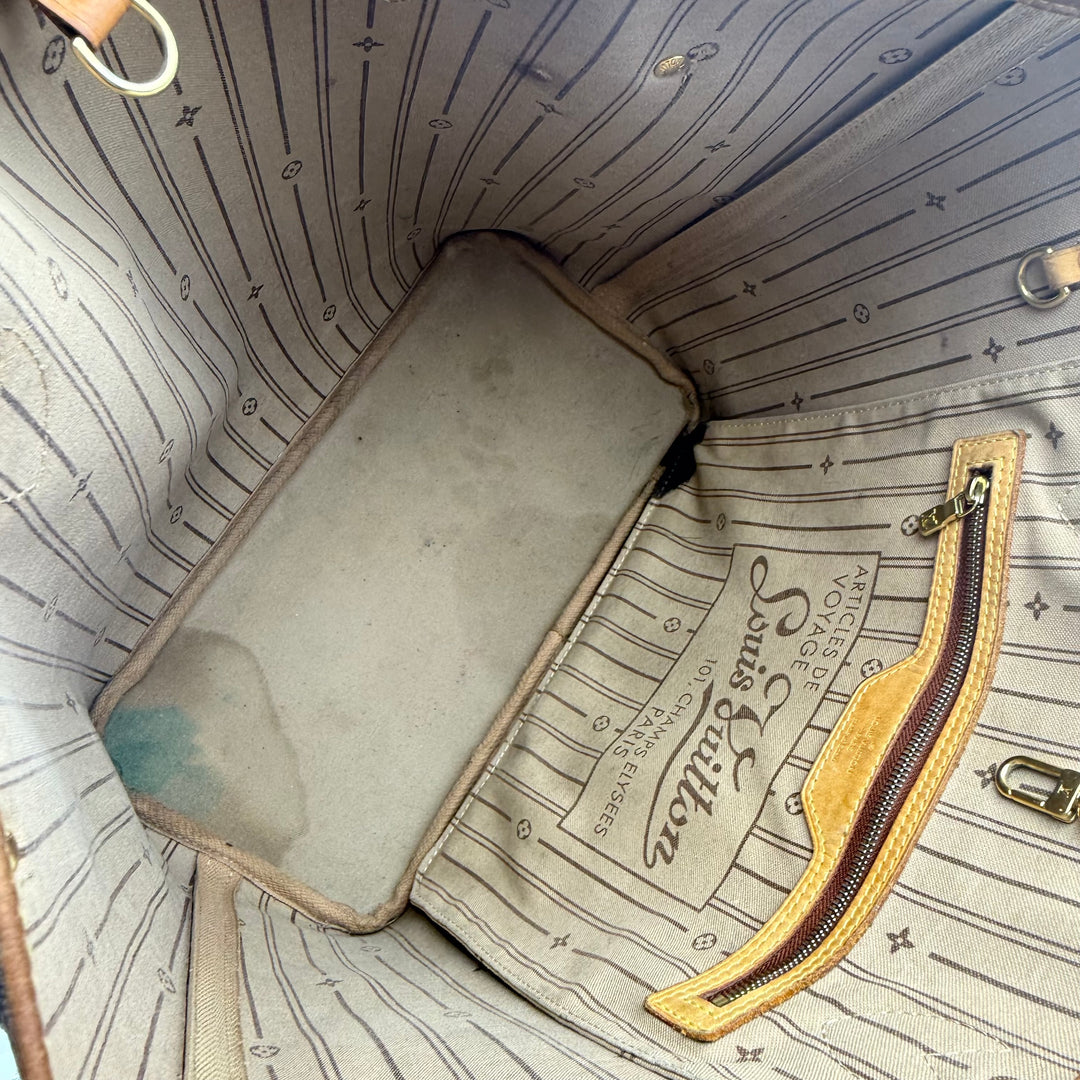 Louis Vuitton Brown Monogram Neverfull MM Handbag