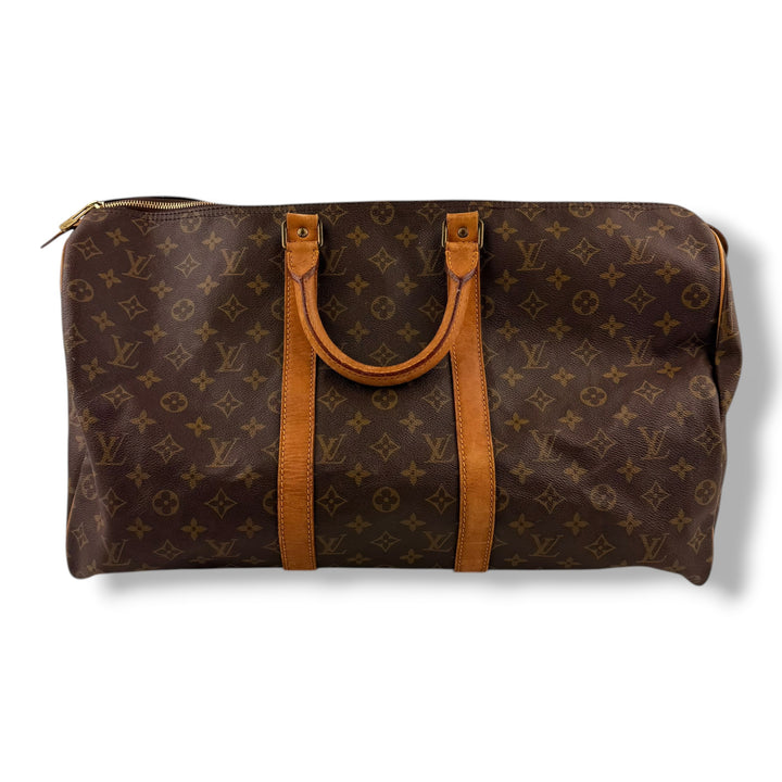Louis Vuitton Vintage Brown Monogram 50 Keepall Duffle Bag
