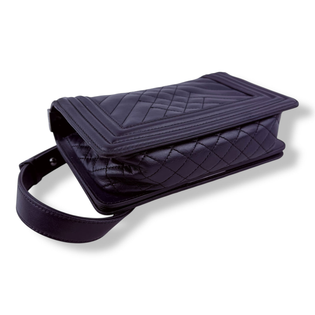 Chanel Navy Small Lambskin Boy Handbag