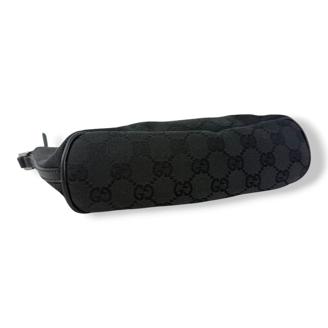 Gucci GG Supreme Black Boat Pochette Handbag