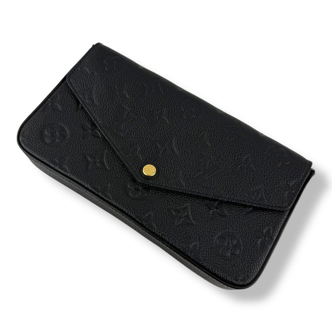 Louis Vuitton Felicie Pochette Black Empreinte Leather Handbag
