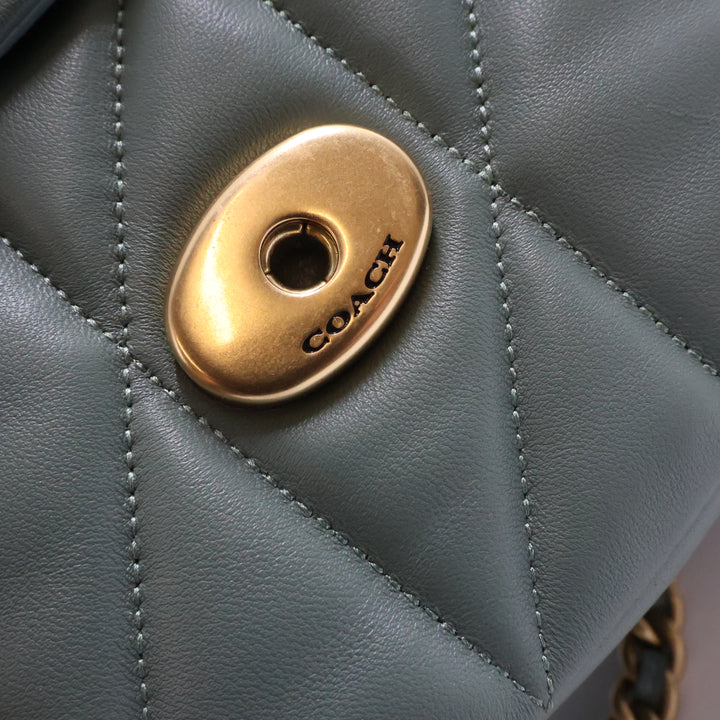 Coach Pillow Quilted Tabby 26 Sage Nappa Leather Handbag