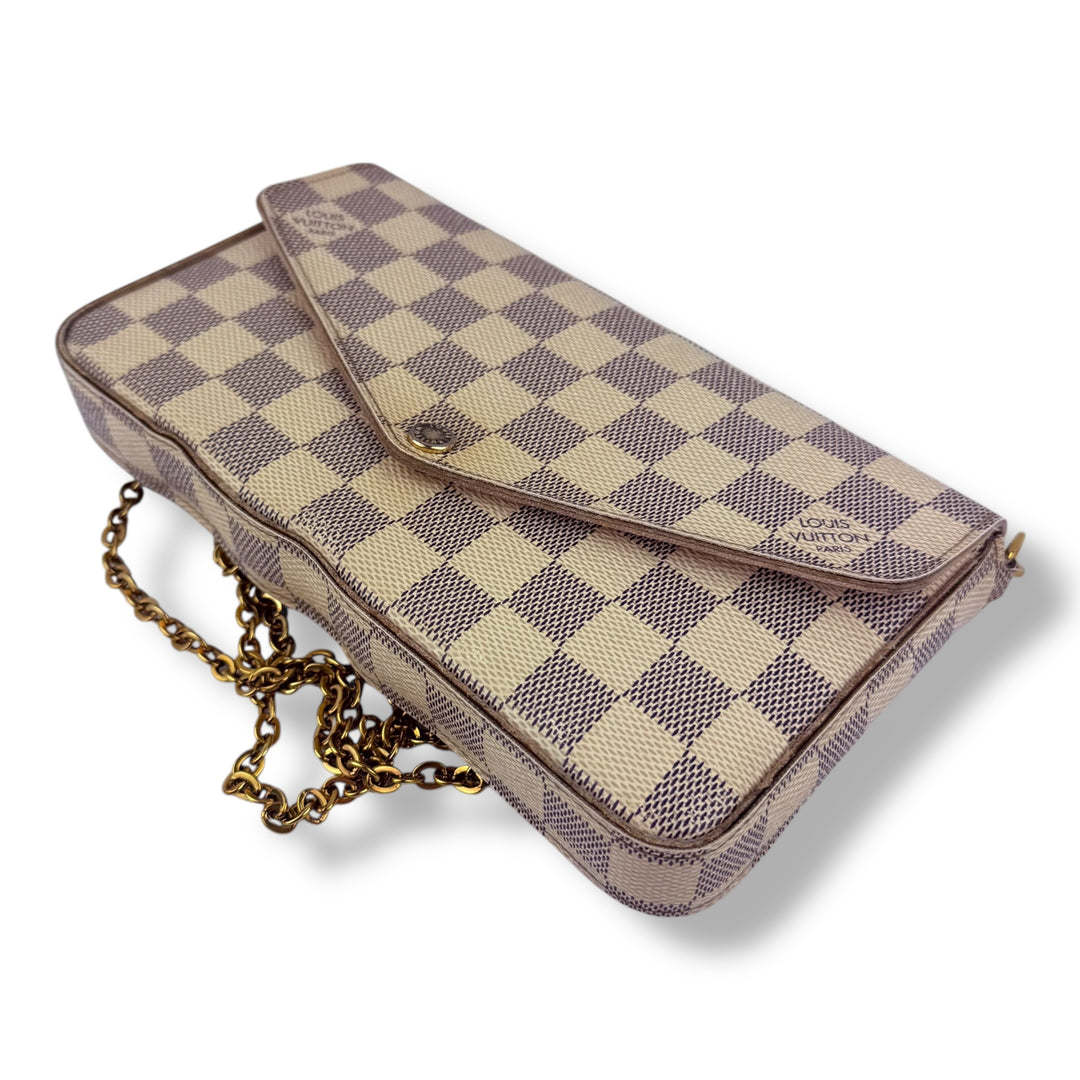 Louis Vuitton Felicie Pochette Damier Azur Handbag